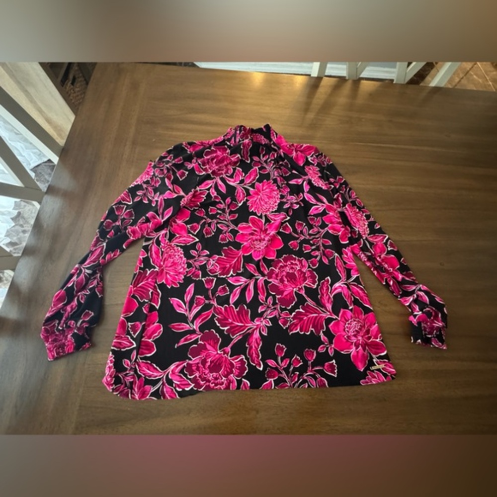 Anne Klein Floral Long Sleeve Blouse small